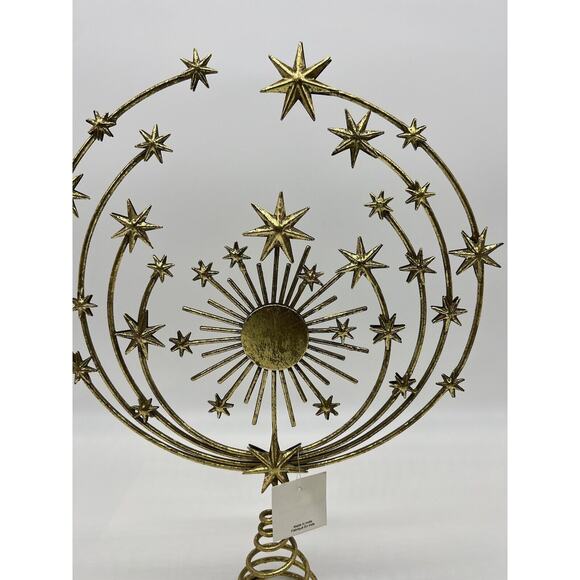 Anthropologie Hedy Tree Topper Stars Gold Foil Christmas Holiday - Picture 6 of 6